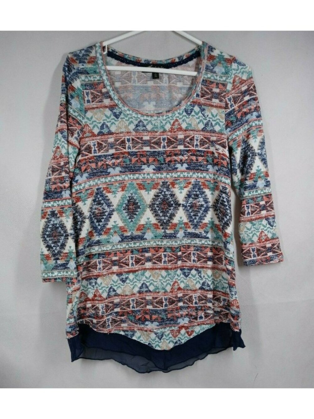 Absolutely Famous Women's Long Sleeve Blouse With Western Design Size Small
